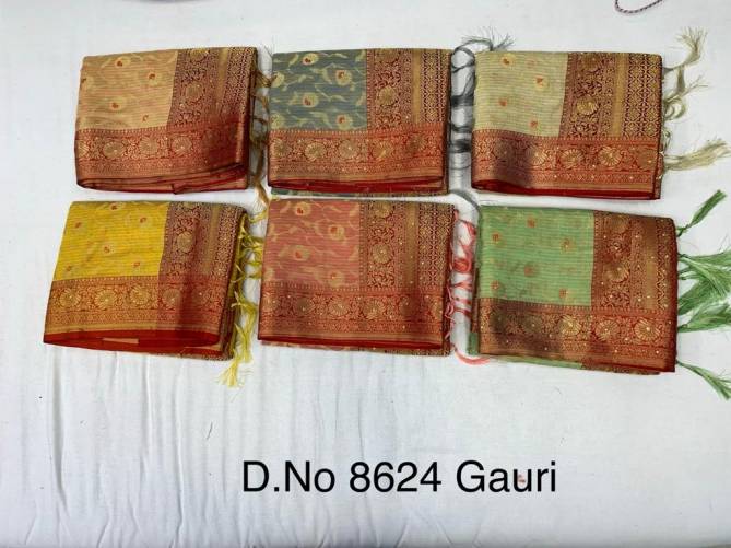 Gauri 8624 Latest Designer Festive Wear Heavy Silk Printed Saree Collection