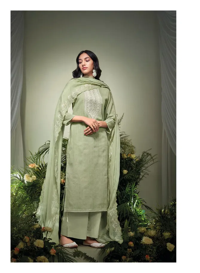 Varya By Ganga Linen Jacquard Designer Dress Material Wholesalers In Delhi