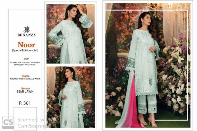 Bonanza Noor Special Edition 3 Latest Fancy Designer Heavy Cotton boring work with embroidery work Pakistani Salwar Suits Collection
