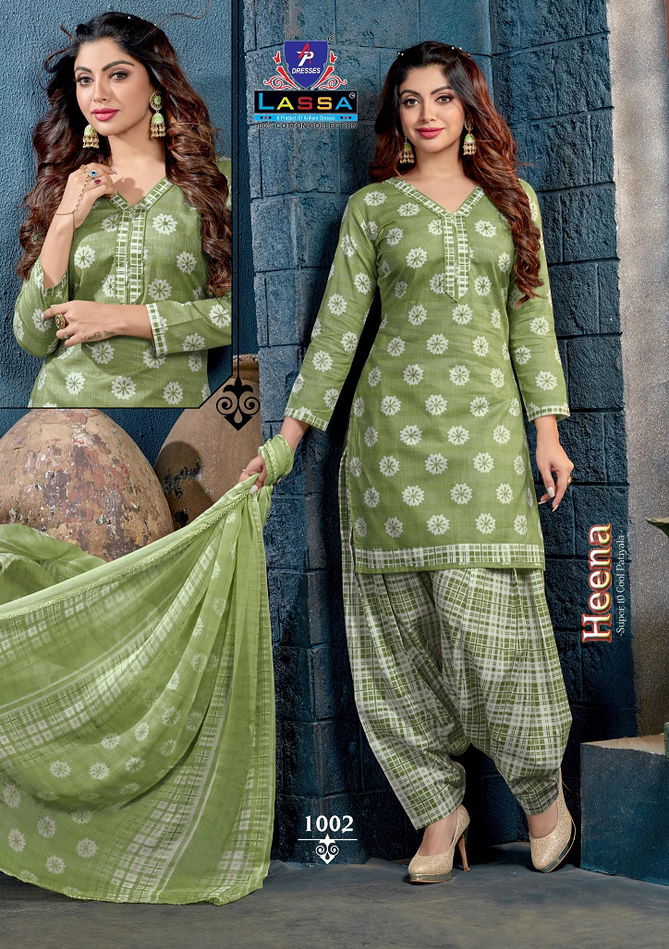 Arihant Lassa Heena Super 10 Cool Patiala Casual Wear Printed Cotton Dress Material Collection
