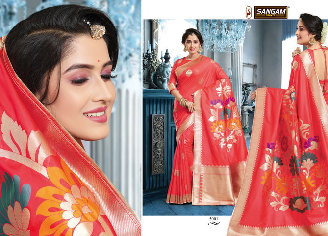 Sangam Kanchana Latest Wedding Wear Pure Banarasi Silk Sarees Collection
