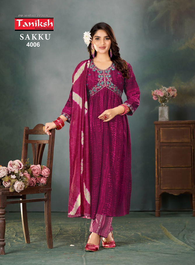 Sakku Vol 4 By Tanishk Alia Cut 4001 To 4006 Series Kurti With Bottom Dupatta Suppliers in India