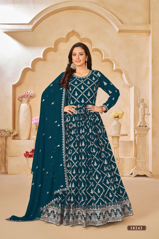 Anjubaa Vol 24 Faux Georgette Anarkali Dress Material Catalog