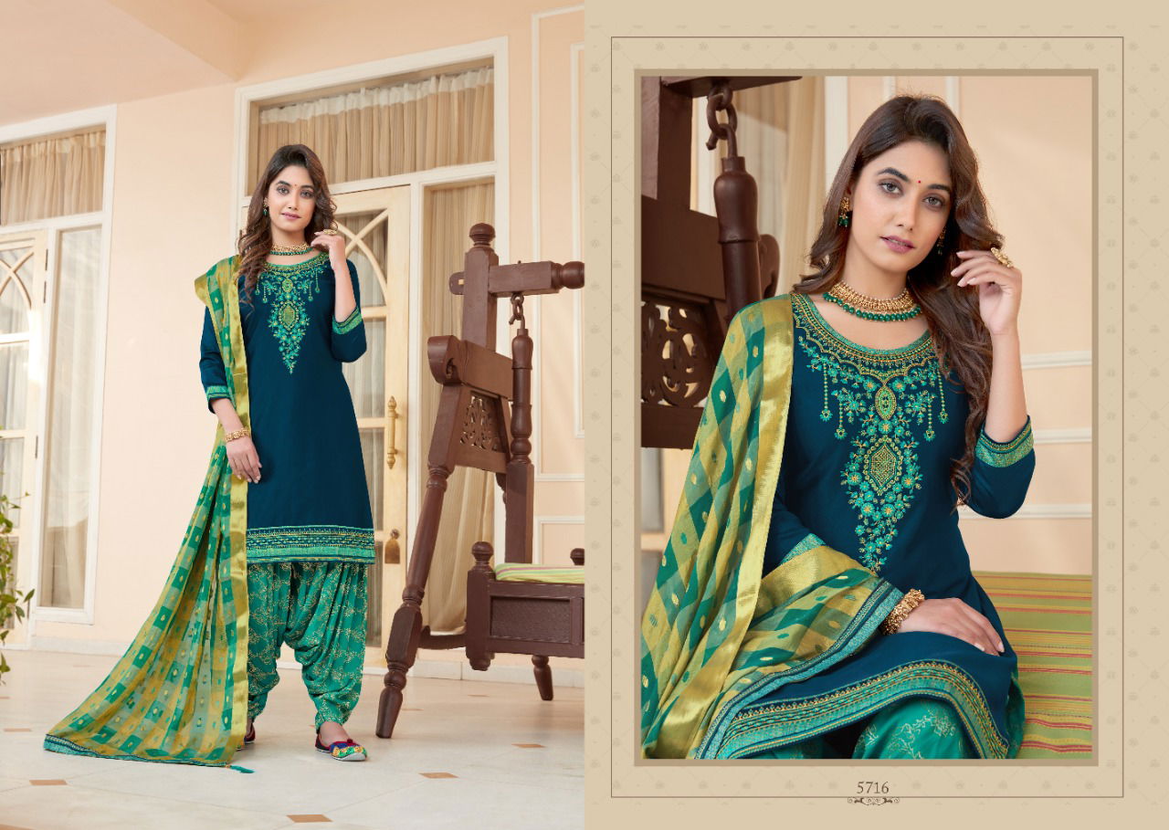 Kessi Shangar By Patiala House 19 Designer Jam Silk With Embroidery Work Top With Bottom And pallu Less Work Dupatta Dress Material Collection
