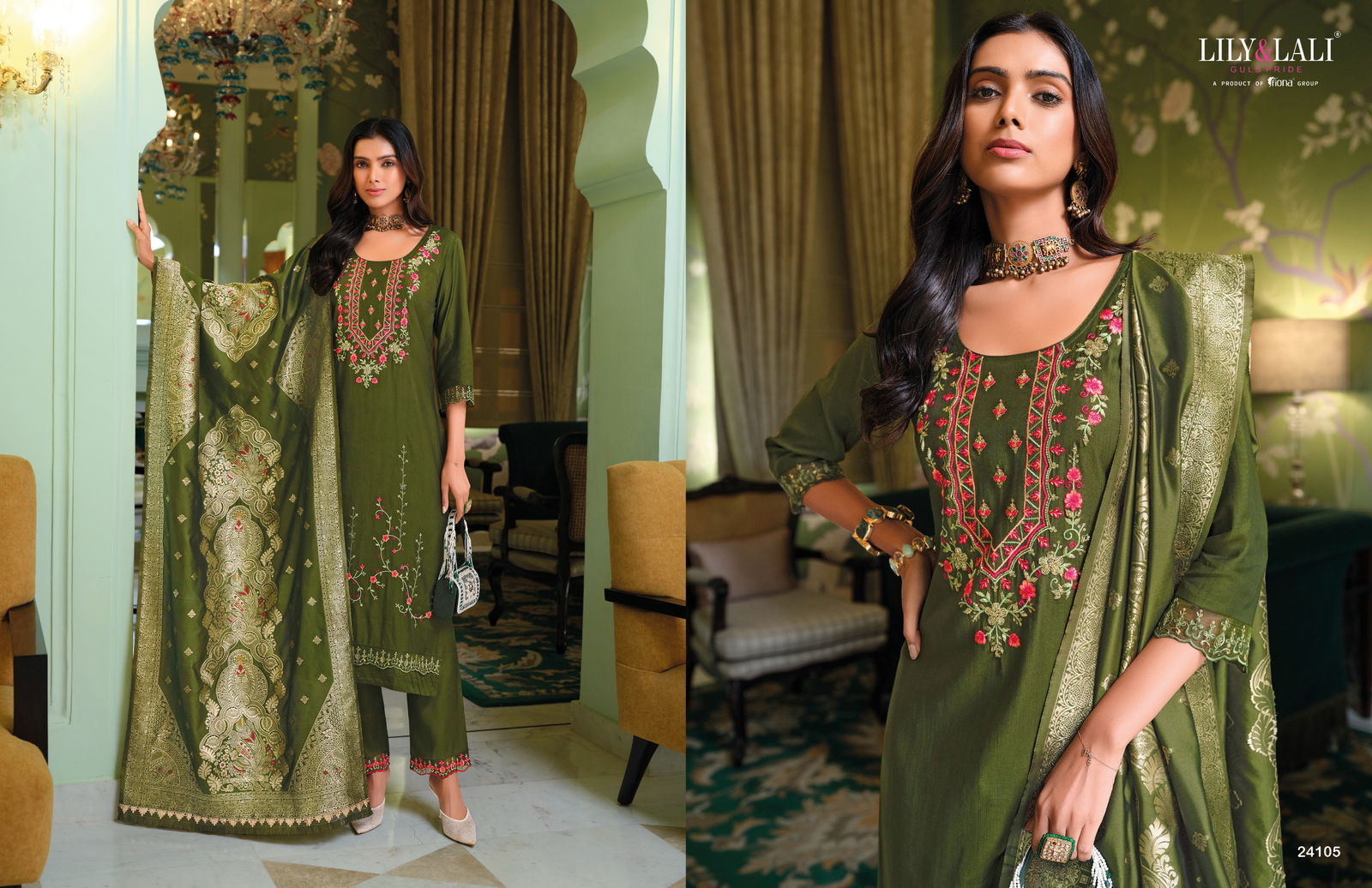 Hasmeena Vol 5 By Lily And Lali Viscose Embroidery Kurti With Bottom Dupatta Wholesale Online