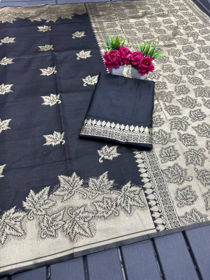 Black Patti By Aab Designer Soft Lichi Silk Saree Wholesale Price In Surat