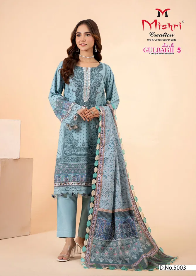 Gulbagh 5 By Mishri Lawn Cotton Karachi Dress Material Wholesale Market