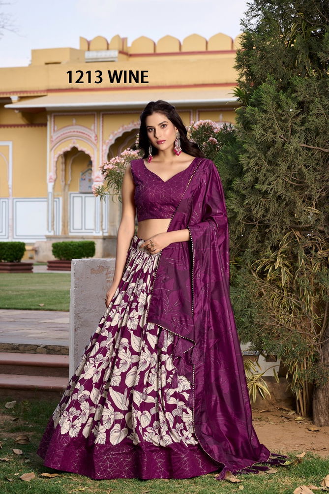 Amrita By LNB Tussar Silk Floral Print Lehenga Choli Wholesale Online