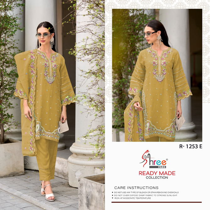 R 1253 By Shree Fabs Organza Readymade Suits Wholesale Price In Surat