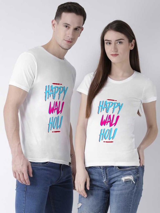 Swara Holi Festive Wear Designer Printed Holi Special Couple Tshirt Collection