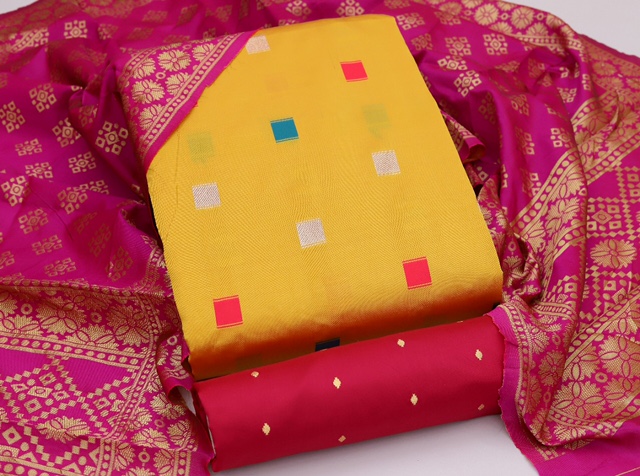 Rnx Banarasi Silk Box Fancy Casual Wear Heavy Silk Dress Material Collection
