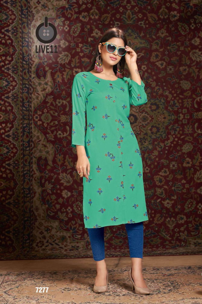 Rose 12 Latest Printed Regular Wear Rayon Designer Kurtis Collection
