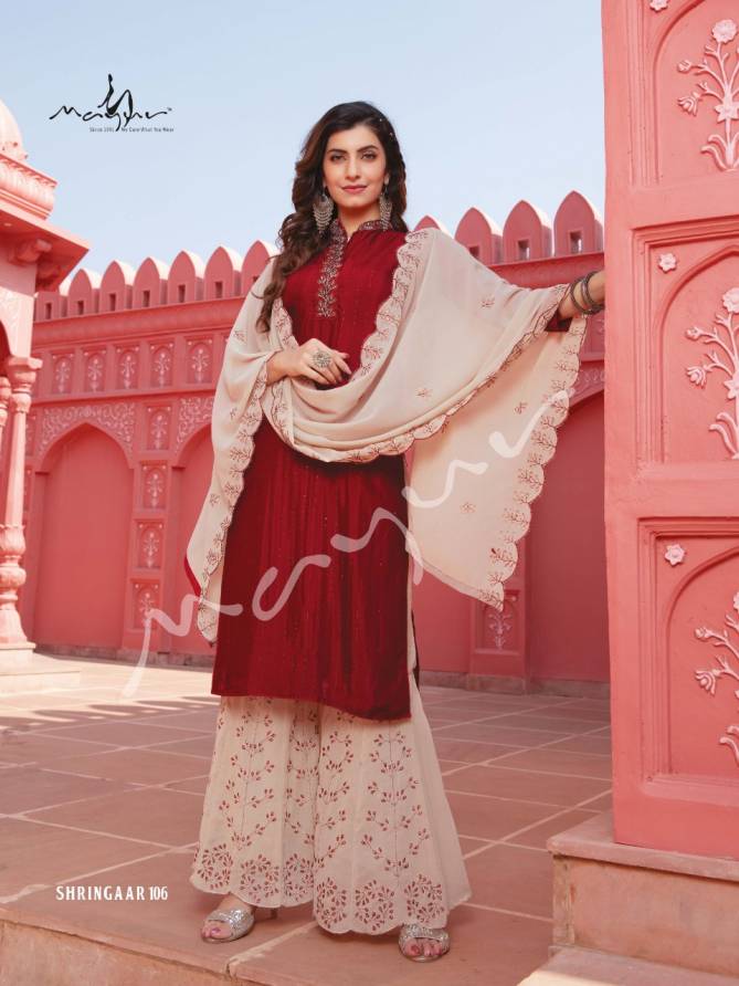 Mayur Shringaar Heavy Designer Wedding Wear Rayon Silk Sequence Ready Made Collection