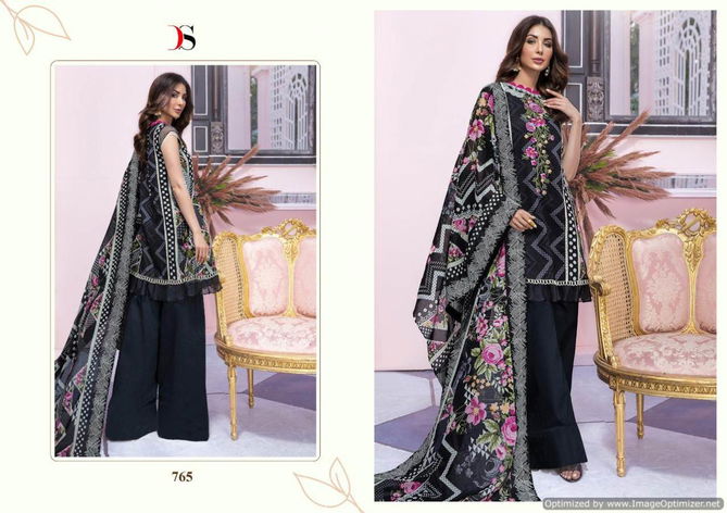 Deepsy Firdous Latest Designer Cotton Pakistani Suits Collection With Mal Mal Dupatta