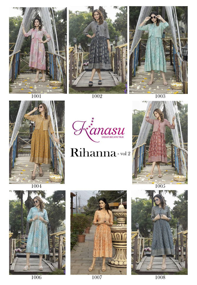 Kanasu Rihanna Vol 2 Heavy Rayon Capsule Printed Kurti Collection
