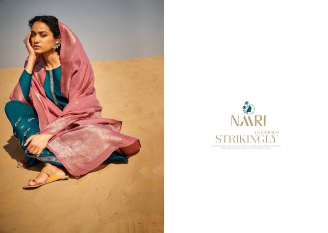 RSF (NAARI) TAPAS Fancy Designer Casual Wear Tusser silk coding work with silk jacard viscous dyeable dupatta Salwar Suit Collection