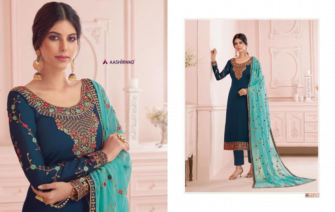 Nirva Latest New Designer Party Wear Wedding Suit With Beautiful Neck Design 