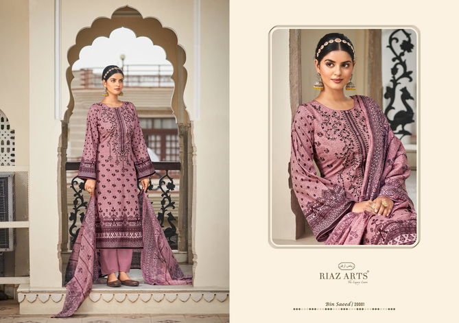 Bin Saeed Vol 3 By Riaz Arts Lawn Digital Printed Dress Material Orders In India