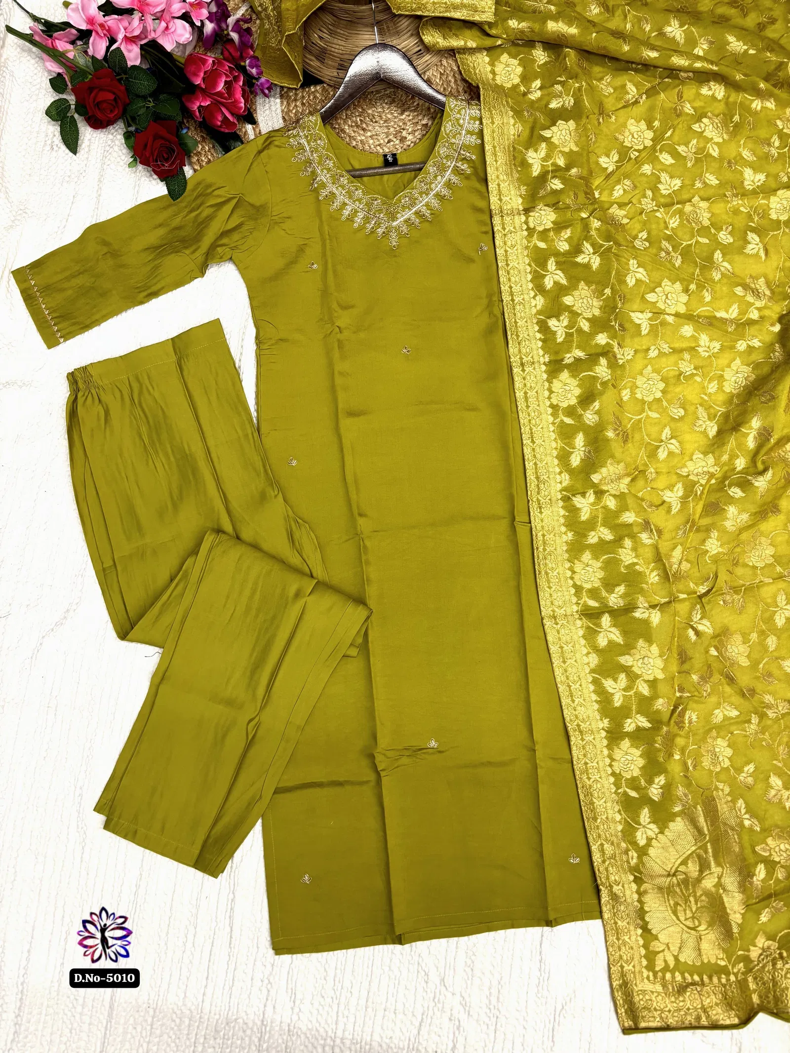 KF 5010 Kalaai Viscose Chanderi Kurti With Bottom Dupatta Orders In India