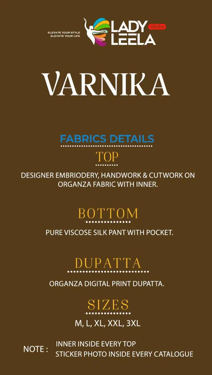 Varnika By Lady Leela Organza Kurti With Bottom Dupatta Wholesale Price