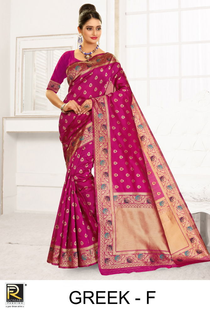 Ronisha Greek Latest fancy designer Festive Wear Silk Fancy Saree Collection
