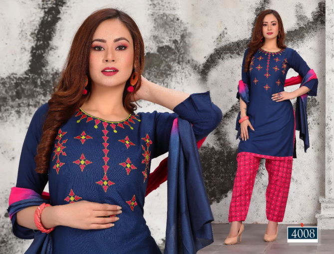 Trendy Gravity Latest Regular Casual Wear Heavy Rayon Embroidery Work Readymade Collection