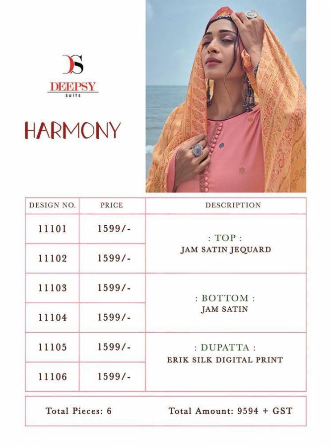 Deepsy Harmony Latest Fancy Designer Jam Satin Designer Festive Wear Salwar Kameez