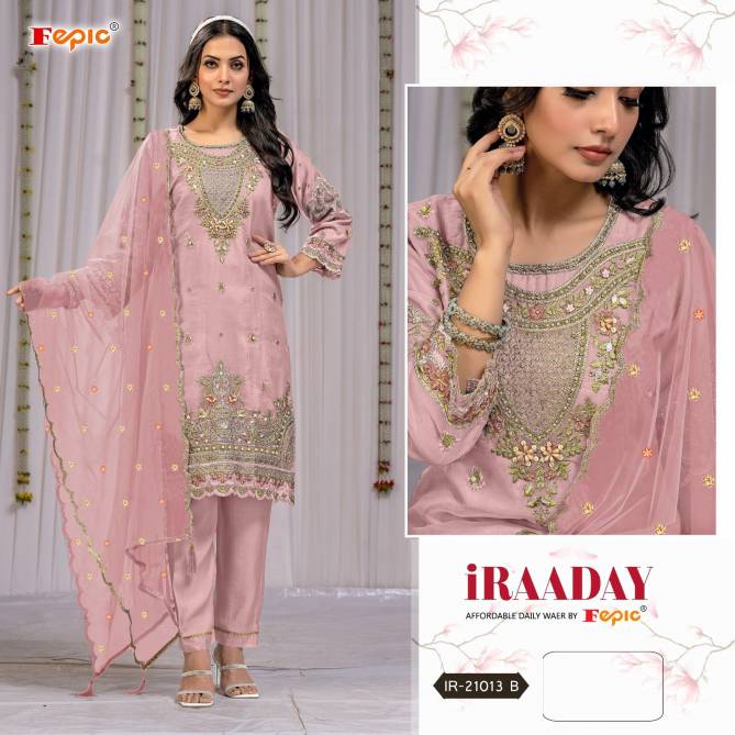 iRAADAY By Fepic Embroidery Organza Pakistani Suits Wholesale Market In Surat