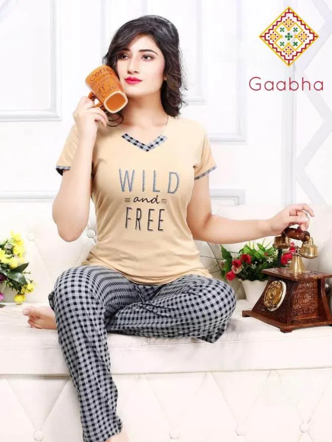 Gaabha Sweet Dream Vol 6 Latest Collection Of Printed Night Pant With Comfortable Top Night Suit  