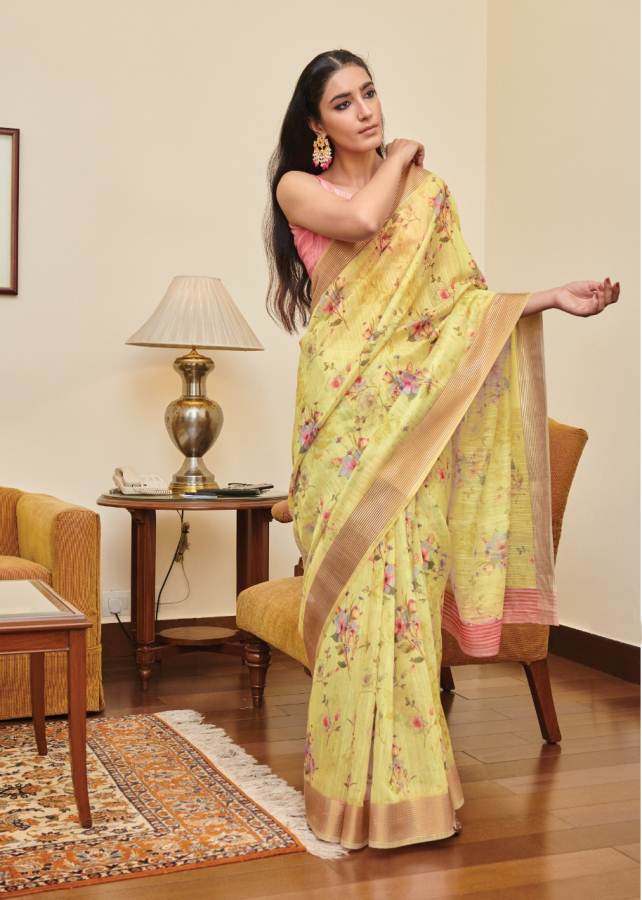 Shangrila Jaipuri Linen Vol 4 Latest Designer Printed Linen Cotton Casual Wear Saree Collection 