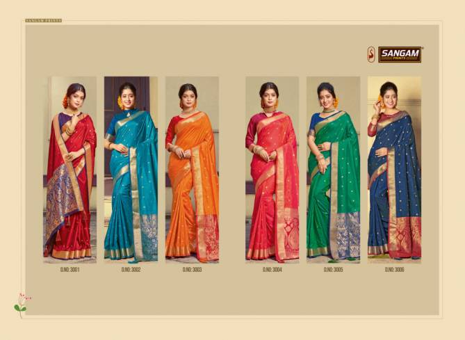 Sangam Roop Sundari Designer Festive Party Wear Handloom Silk Saree Collection