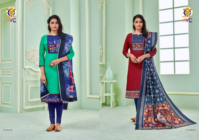 Avc sofiya Latest Regular wear Soft Slub With Digital Print less Dress Material Collection
