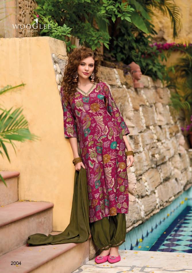 Khwaab By Wooglee Embroidery Kurti With Bottom Dupatta
