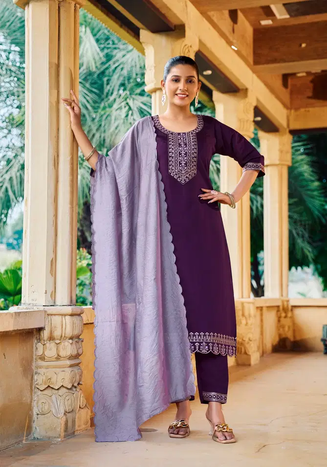 Fiza Vol 4 By Vaniska Roman Silk Kurti With Bottom Dupatta Exporters In India