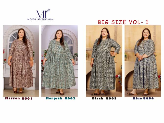 Big Size Vol 1 By Moksh Printed Designer Kurtis Catalog