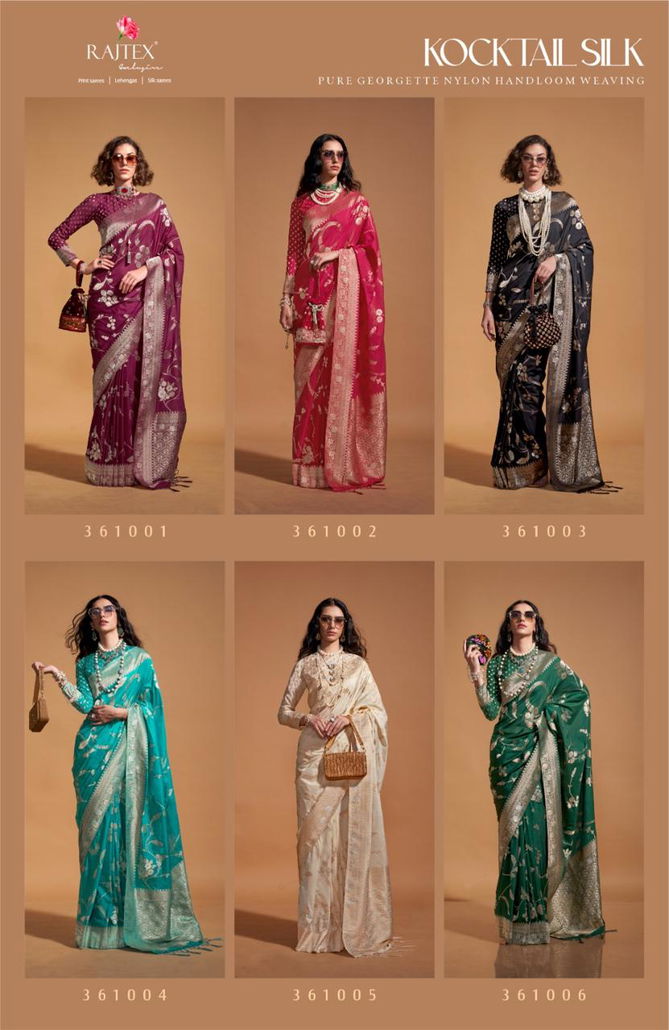 Kocktail Silk By Rajtex Georgette Handloom Weaving Saree Orders In India