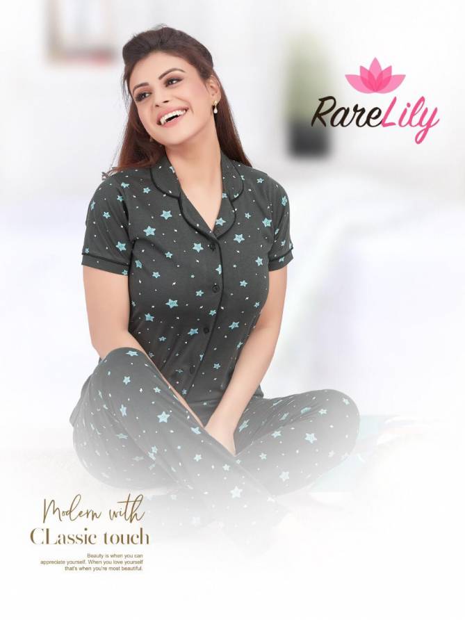 RARE LILY ZIL MIL VOL-1 Night Wear Fully Readymade With Half Sleeves n Buttons Collar Style Comfortable Collection