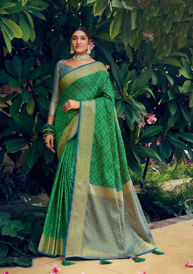 Sangam Navratan Heavy Festive Wear Patola Silk Latest Designer Saree Collection
