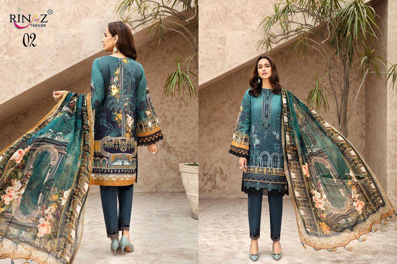 Rinaz Iris Lwn 2020 Jam Silk Digital Print with self Embroidery Work Top With Cotton Dupatta and Bottom Pakistani Suits Collection