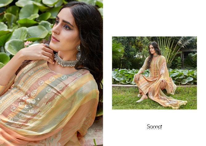 Sanna Khaani Printed With Fancy Work Casual Wear Salwar Kameez Collection
