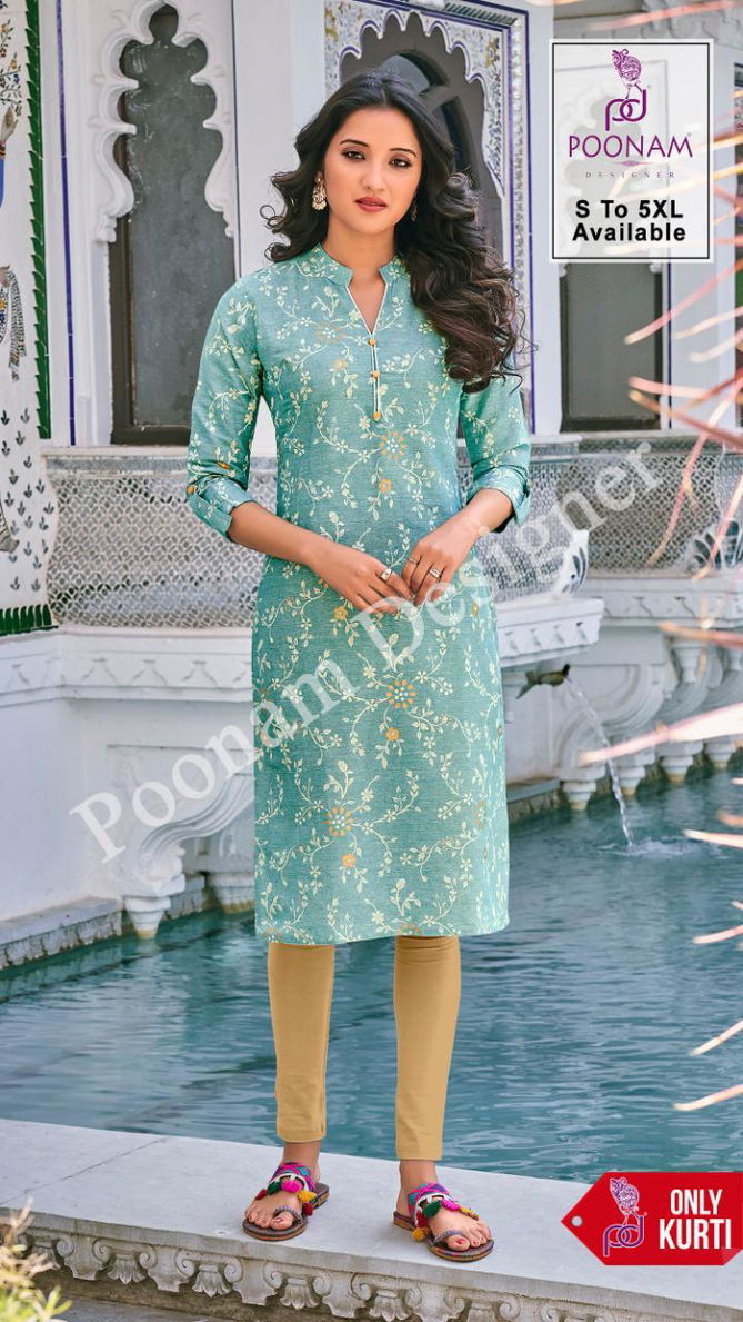 POONAM PRINT Latest Designer Fancy Festive Wear  cotton Printed Kurtis Collection 