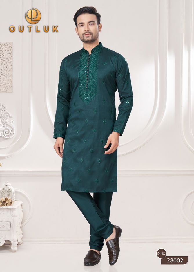 Outluk Wedding Collection Vol 28 Silk Mens Wholesale Kurta Pajama Manufacturers