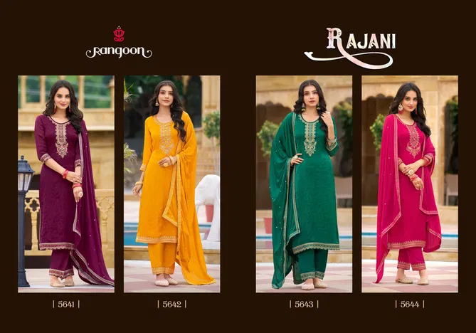 Rajani By Rangoon Chinon Kurti With Bottom Dupatta Wholesale Market In India