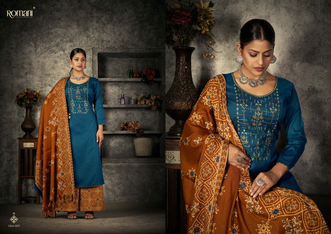 Patiyala Dreams By Romani Pashmina Kurti Bottom With Dupatta Dress Material Catalog