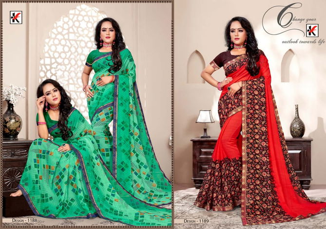 Fuzzy 31 Casual Regular Wear Printed Designer 	Renial Saree Collection
