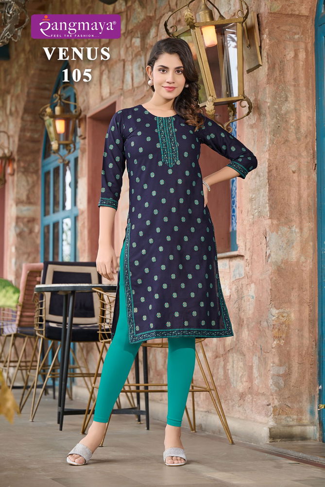 Venus By Rangmaya 101 To 108 Printed Kurti Bulk Kurti Orders In India
