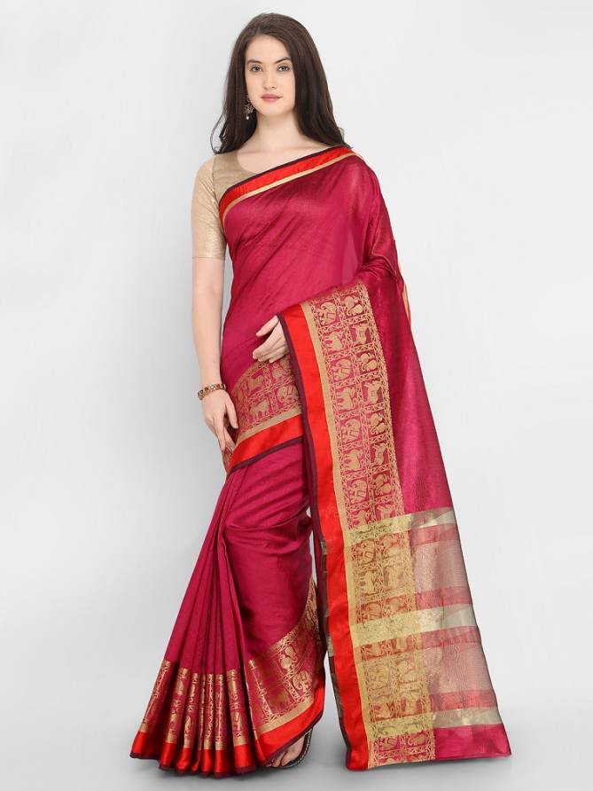 Latest Beautiful Designer Bordered Casual Wear Silk Saree Collection  