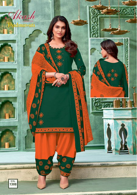 Akash Padmavati Vol-13 Latest Fancy Designer Regular Casual Wear Patiala Printed Dress Material Collection