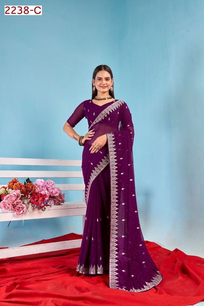 Jayshree 2238 A To D Georgette Blooming Designer Saree Wholesale Shop In Surat