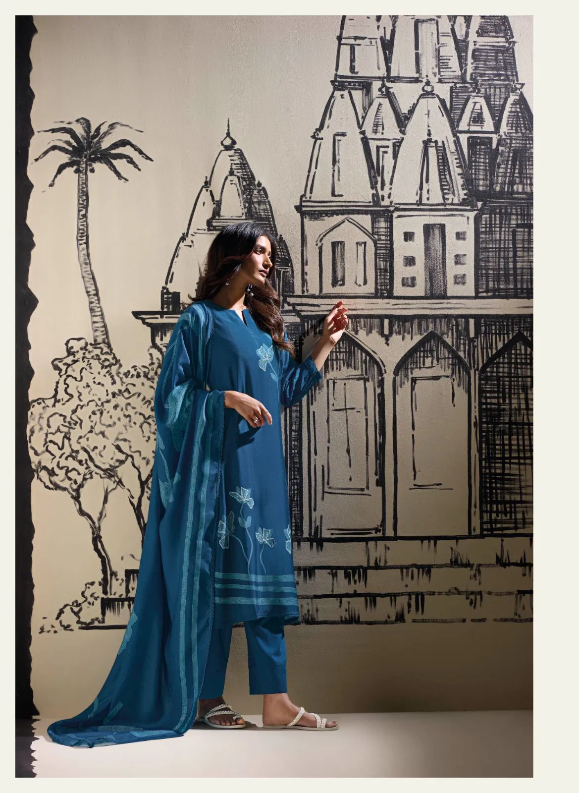 Naseria By Ganga Silk Printed Embroidery Dress Material Surat Wholesale Market